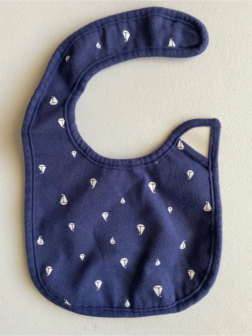 Carter’s Navy Blue Sailboat Baby Bib | Nautical Drool Teething Bib OS
